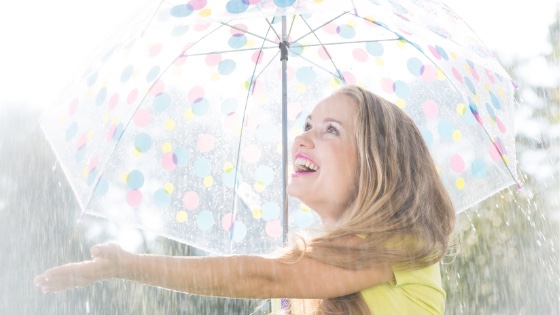 Lady under an Umbrella-take a leap of faith