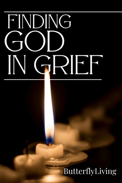 lit candle-finding God in grief