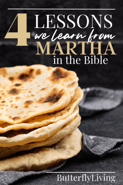 the story of mary and martha-pita bread on table