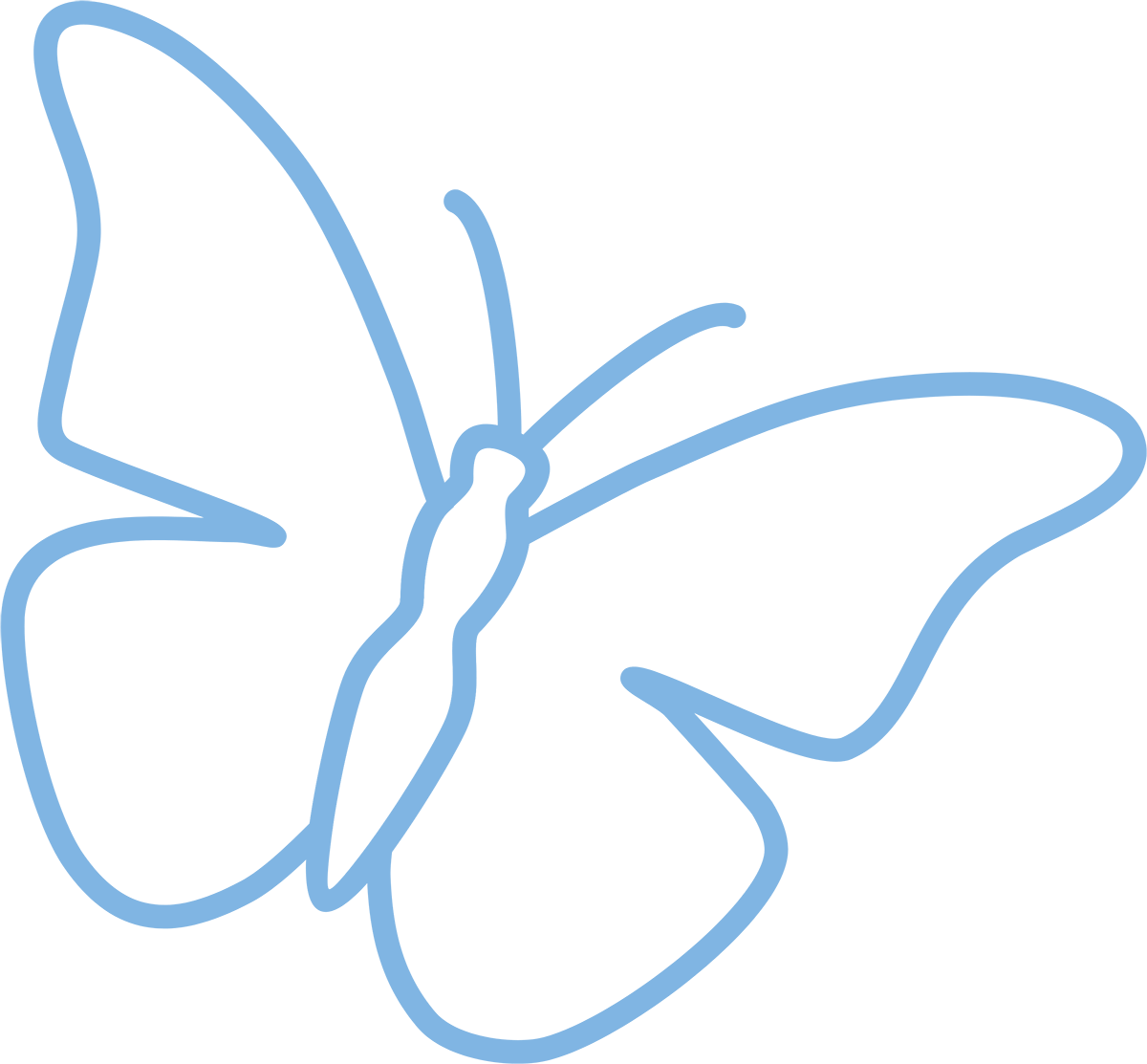 butterfly icon right blue